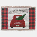 Search for red truck christmas blankets Vintage