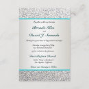 Search for aqua and silver wedding invitations White