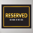 Search for gold reserved wedding signs Black and gold