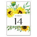 Search for sunflower numbers table cards Rustic country