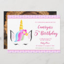 Search for girls 5th birthday invitations Unicorn