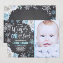 Search for blue and silver birthday invitations Snowflake