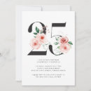 Search for 25th twenty five years birthday invitations Elegant