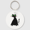 Search for green eye keychains Black cat