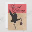 Search for vintage stork baby shower invitations Modern
