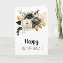Search for black and gold and white birthday cards Flowers