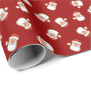 Search for santa head wrapping paper Red