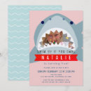 Search for pink shark birthday invitations Ocean