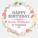 Search for happy birthday floral stickers Green