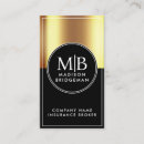 Search for insurance broker business cards Black and gold