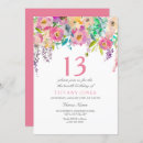 Search for watercolor flowers birthday invitations Pastel
