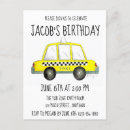 Recherche de transportation birthday invitations Taxi