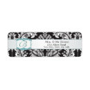 Search for black and white damask return address labels Engagement