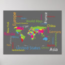 Search for world map posters Countries