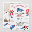 Search for aeroplane 1st birthday invitations Baby boy
