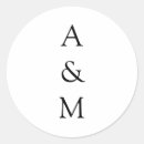 Search for black and white monogram wedding stickers Elegant
