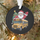 Search for school bus driver ornaments Santa