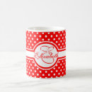 Search for red polka dots mugs Monogrammed