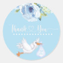 Search for blue stork baby shower stickers Watercolor