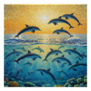 Recherche de dauphin posters Coucher de soleil
