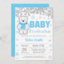 Search for polar bear baby boy shower invitations Snowflake