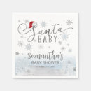 Search for santa napkins Silver foil script calligraphy