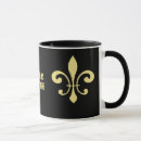 Search for gold fleur de lis mugs Black