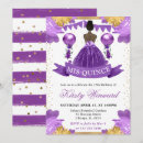 Search for dark purple quinceanera invitations Floral