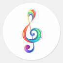 Search for colourful musical notes stickers Treble clef