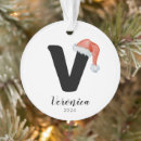 Search for letter v ornaments Xmas