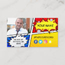 Search for heroes business cards Comic book