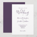 Search for purple and white wedding invitations Script font