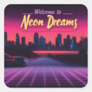 Search for retro futuristic stickers Synthwave