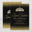 Search for golden sweet 16 invitations Glam