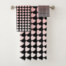 Search for pink black hearts bath towels Trendy
