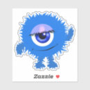 Recherche de monstres mignons autocollants Bleu