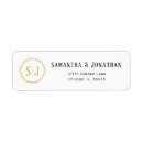 Search for elegant gold monogram return address labels Couple
