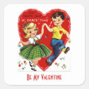 Recherche de vintage valentine stickers Coeur rouge