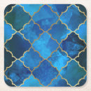 Recherche de motif marocain tuile de dessous de verres Bleu