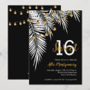 Search for minimalist sweet 16 invitations Black and gold