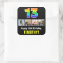 Search for thirteen birthday stickers 13 years old