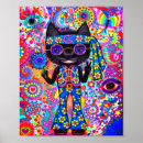 Recherche de chat hippie posters Psychédélique