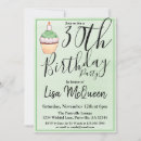 Search for green 30th birthday invitations Watercolor