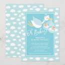 Recherche de stork baby shower garçon invitations Bleu