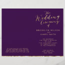 Search for purple and gold wedding programs Ceremony