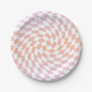 Recherche de damier assiettes en papier Rétro