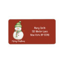 Search for snowmen return address labels Red