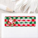 Search for green plaid return address labels Retro