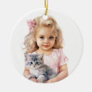 Search for little girl ornaments Kitten