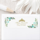 Search for teal glitter return address labels Girly